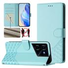 For Tecno Pova 5 Pro 5G Honeycomb Embossing RFID Leather Phone Case(Mint Green) - 1