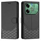 For Tecno Pova 6 4G Honeycomb Embossing RFID Leather Phone Case(Black) - 2