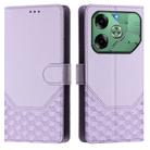 For Tecno Pova 6 4G Honeycomb Embossing RFID Leather Phone Case(Light Purple) - 2