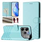 For Tecno Pova 6 5G / 6 Pro 5G Honeycomb Embossing RFID Leather Phone Case(Mint Green) - 1