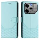 For Tecno Pova 6 5G / 6 Pro 5G Honeycomb Embossing RFID Leather Phone Case(Mint Green) - 2