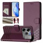 For Tecno Pova 6 5G / 6 Pro 5G Honeycomb Embossing RFID Leather Phone Case(Violet) - 1