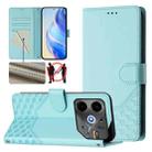 For Tecno Pova 6 Neo Honeycomb Embossing RFID Leather Phone Case(Mint Green) - 1