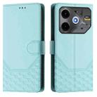 For Tecno Pova 6 Neo Honeycomb Embossing RFID Leather Phone Case(Mint Green) - 2