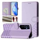 For Tecno Pova Neo 2 Honeycomb Embossing RFID Leather Phone Case(Light Purple) - 1