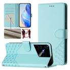 For Tecno Pova Neo 3 Honeycomb Embossing RFID Leather Phone Case(Mint Green) - 1