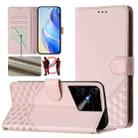 For Tecno Pova Neo 3 Honeycomb Embossing RFID Leather Phone Case(Pink) - 1