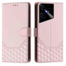 For Tecno Pova Neo 3 Honeycomb Embossing RFID Leather Phone Case(Pink) - 2