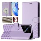 For Tecno Pova Neo 3 Honeycomb Embossing RFID Leather Phone Case(Light Purple) - 1