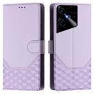 For Tecno Pova Neo 3 Honeycomb Embossing RFID Leather Phone Case(Light Purple) - 2