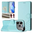 For Tecno Spark Go 2021 Honeycomb Embossing RFID Leather Phone Case(Mint Green) - 1