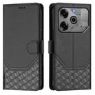 For Tecno Spark Go 2021 Honeycomb Embossing RFID Leather Phone Case(Black) - 2