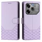 For Tecno Spark Go 2021 Honeycomb Embossing RFID Leather Phone Case(Light Purple) - 2