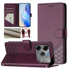 For Tecno Spark Go 2021 Honeycomb Embossing RFID Leather Phone Case(Violet) - 1