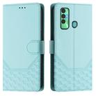 For Tecno Spark 7P Honeycomb Embossing RFID Leather Phone Case(Mint Green) - 2