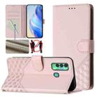 For Tecno Spark 7P Honeycomb Embossing RFID Leather Phone Case(Pink) - 1