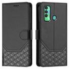 For Tecno Spark 7P Honeycomb Embossing RFID Leather Phone Case(Black) - 2