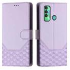 For Tecno Spark 7P Honeycomb Embossing RFID Leather Phone Case(Light Purple) - 2