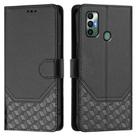 For Tecno Spark 7 / Spark 7T Honeycomb Embossing RFID Leather Phone Case(Black) - 2