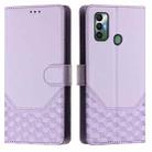 For Tecno Spark 7 / Spark 7T Honeycomb Embossing RFID Leather Phone Case(Light Purple) - 2