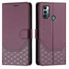 For Tecno Spark 7 / Spark 7T Honeycomb Embossing RFID Leather Phone Case(Violet) - 2