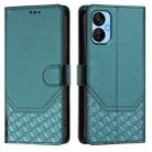 For Tecno Spark 9 Pro / Spark 9T Honeycomb Embossing RFID Leather Phone Case(Peacock Green) - 2