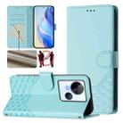 For Tecno Spark 10 5G Honeycomb Embossing RFID Leather Phone Case(Mint Green) - 1