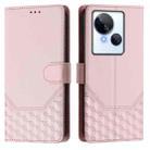 For Tecno Spark 10 5G Honeycomb Embossing RFID Leather Phone Case(Pink) - 2