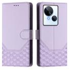 For Tecno Spark 10 5G Honeycomb Embossing RFID Leather Phone Case(Light Purple) - 2