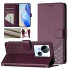 For Tecno Spark 10 5G Honeycomb Embossing RFID Leather Phone Case(Violet) - 1