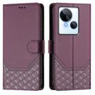 For Tecno Spark 10 5G Honeycomb Embossing RFID Leather Phone Case(Violet) - 2