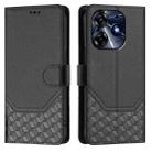 For Tecno Spark 10 Pro 4G Honeycomb Embossing RFID Leather Phone Case(Black) - 2