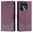 For Tecno Spark 10 Pro 4G Honeycomb Embossing RFID Leather Phone Case(Violet) - 2