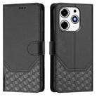 For Tecno Spark 10 Pro Magic Magenta Honeycomb Embossing RFID Leather Phone Case(Black) - 2