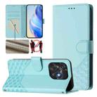 For Tecno Spark 10C / 10 4G Honeycomb Embossing RFID Leather Phone Case(Mint Green) - 1