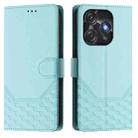 For Tecno Spark 10C / 10 4G Honeycomb Embossing RFID Leather Phone Case(Mint Green) - 2