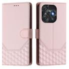 For Tecno Spark 10C / 10 4G Honeycomb Embossing RFID Leather Phone Case(Pink) - 2