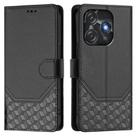 For Tecno Spark 10C / 10 4G Honeycomb Embossing RFID Leather Phone Case(Black) - 2