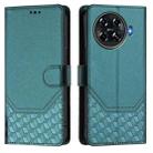 For Tecno Spark 20 Pro+ 4G Honeycomb Embossing RFID Leather Phone Case(Peacock Green) - 2