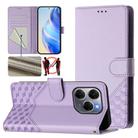 For Tecno Spark 20 Pro 5G Honeycomb Embossing RFID Leather Phone Case(Light Purple) - 1