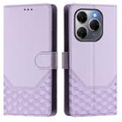 For Tecno Spark 20 Pro 5G Honeycomb Embossing RFID Leather Phone Case(Light Purple) - 2