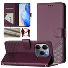 For Tecno Spark 20 Pro 5G Honeycomb Embossing RFID Leather Phone Case(Violet) - 1