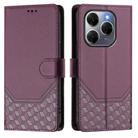 For Tecno Spark 20 Pro 5G Honeycomb Embossing RFID Leather Phone Case(Violet) - 2