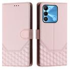 For Tecno Spark Go 2022 / Spark 8C Honeycomb Embossing RFID Leather Phone Case(Pink) - 2