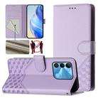 For Tecno Spark Go 2022 / Spark 8C Honeycomb Embossing RFID Leather Phone Case(Light Purple) - 1