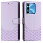 For Tecno Spark Go 2022 / Spark 8C Honeycomb Embossing RFID Leather Phone Case(Light Purple) - 2