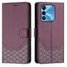 For Tecno Spark Go 2022 / Spark 8C Honeycomb Embossing RFID Leather Phone Case(Violet) - 2