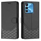 For Tecno Spark 9 Honeycomb Embossing RFID Leather Phone Case(Black) - 2