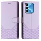 For Tecno Spark 9 Honeycomb Embossing RFID Leather Phone Case(Light Purple) - 2