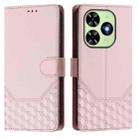 For Tecno Spark Go 2024 4G Honeycomb Embossing RFID Leather Phone Case(Pink) - 2